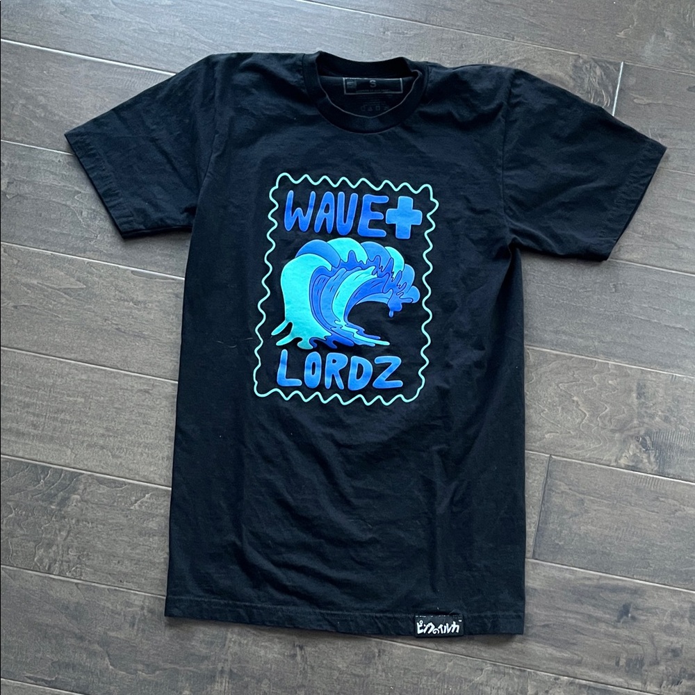 Pink Dolphin Wave Lordz Black Graphic T-Shirt